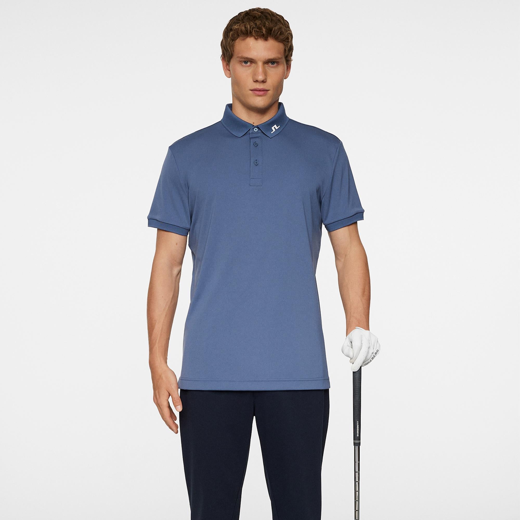 J Lindeberg KV Mens Golf Polo Shirt Vintage Indigo